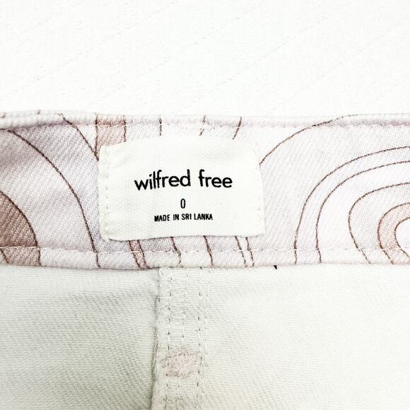 Wilfred Free Wavy Retro Printed Denim Purple Pencil Mini Skirt Size 0 - Picture 3 of 6